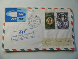 Busta Viaggiata "SAS PRIMO VOLO CARAVELLE 17 Luglio 1959 ROMA - TEHRAN" Timbri - Covers & Documents