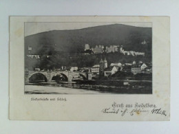 Postkarte: Gruss Aus Heidelberg - Neckarbrücke Und Schloß Von Heidelberg - Ohne Zuordnung