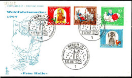 Berlin Poste Obl Yv:285/288 Bienfaisance Contes Des Frères Grimm (TB Cachet à Date) Fdc Berlin 3-10-67 - Andere & Zonder Classificatie