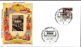 Berlin Poste Obl Yv:271 Mi:272 Zwinger Dresden Sachsen (TB Cachet à Date) Fdc Berlin 21-6-67 - Andere & Zonder Classificatie