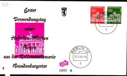Berlin Poste Obl Yv:258-9 Brandenburgertor Berlin (TB Cachet à Date) Fdc Berlin 13-12-66 - Sonstige & Ohne Zuordnung