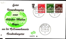 Berlin Poste Obl Yv:257-8-9 Brandenburgertor Berlin (TB Cachet à Date) Fdc Berlin 13-12-66 - Autres & Non Classés