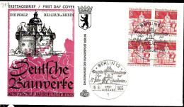 Berlin Poste Obl Yv:247 Mi:271 Pfalzgrafenstein Bloc De 4 (TB Cachet à Date) Berlin 15-6-66 - Used Stamps