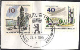 Berlin Poste Obl Yv:230-235 Bâtiments De Berlin (TB Cachet à Date) Sur Fragment - Gebraucht