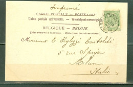 Belggique   56  Sur Carte Postale  Namur Ecole De Pupilles  Pour L'Italie Au Tarif Imprimé   - 1893-1907 Coat Of Arms