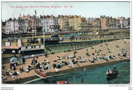 BRIGHTON:  THE  BEACH  AND  ELECTRIC  RAILWAY  -  TO  AUSTRIA  -  FP - Estaciones Con Trenes