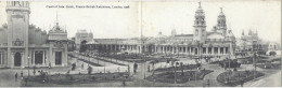 Court Of Arts South Franco-British Exhibition London 1908 Double Postcard Animation Rare - Exhibitions