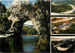 07 - Ardèche - Gorges De L'Ardèche - Le Pont D'Arc - Multivues - Canoë Kayak - Etat Léger Pli Visible - CPM - Voir Scans - Vallon Pont D'Arc