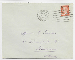 FRANCE PASTEUR 1FR50 CAISSE AMORTISSEMENT ORANGE SEUL LETTRE MEC PARIS GARE PLM 16.IV.1928 POUR HOLLANDE  AU TARIF - 1922-26 Pasteur