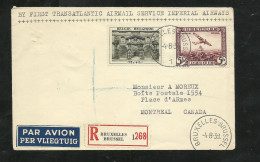 Lettre Recommandée 1er Vol Postal Transatlantique Bruxelles 4/8/1939 à Montréal 6/8/1939  PA N°5 +N° 484 Et 506   B/TB - Storia Postale