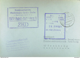 Fern-Brief Mit ZKD-Kastenstempel"Kombinatsbetrieb Medizinische Geräte Berlin -BT II- 1502 Potsd.-Babelsberg" Vom 25.6.71 - Zentraler Kurierdienst