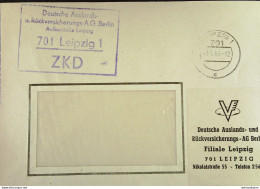 Fern-Brief Mit ZKD-Kastenstpl "Deutsche Auslands- Und Rückversicherungs-AG Berlin Außenstelle 701 Leipzig" Vom 3.9.66 - Zentraler Kurierdienst