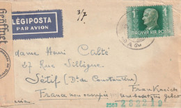 Hongrie Lettre Censurée Pour L'Algérie 1942 - Cartas & Documentos