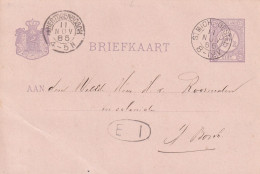 Briefkaart 11 Nov 1885 St Mich-Gestel (hulpkantoor Kleinrond) Naar 's Hertogenbosch (kleinrond) - Marcophilie