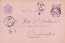 Briefkaart 19 Mei 1893 Standdaarbuiten (hulpkantoor Kleinrond) Naar Dordrecht (kleinrond) - Poststempels/ Marcofilie