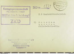 Orts-Brief Mit ZKD-Kastenstpl. "Konsum-Genossenschaft P-Stadt 1502 Potsdam-Babelsberg1" Vom 29.11.65 An HO Potsdam-Stadt - Centrale Postdienst