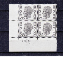 Belgique - COB 1727 ** - Bloc De 4 Avec Date - Faciale 2,20 Euros - Unused Stamps