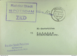 Orts-Brief Mit ZKD-Kastenstempel "Rat Der Stadt 15 POTSDAM" Vom 24.1.66 An HO Gaststätten - Zentraler Kurierdienst