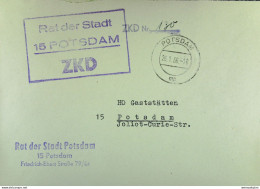 Orts-Brief Mit ZKD-Kastenstempel "Rat Der Stadt 15 Potsdam" Vom 26.1.66 An HO Gaststätten - Zentraler Kurierdienst