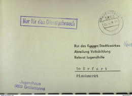 Fern-Brief Mit NfD-Stempel Vom Jugendhaus 5823 Gräfentonna Vom 25.4.78 An Rat Des Stadtbezirkes Erfurt Ref. Jugendhilfe - Cartas & Documentos