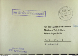 Fern-Brief Mit NfD-Stempel Vom Jugendhaus 5823 Gräfentonna Vom 25.4.78 An Rat Des Stadtbezirkes Erfurt Ref. Jugendhilfe - Lettres & Documents