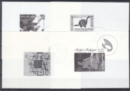 Belgique - BF 74, 138 + 3056 Et 3881 - Croix Rouge - Musée Horta - Peinture Modigliani - - Zwart-witblaadjes [ZN & GC]
