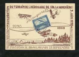 CP.  Num.Inauguration Aérogare De SPA Le 5/6/1938 à Bruxelles 6/6/1938 Ill. 1er Meeting En 1909 PA N° 1 Et N° 471  B/TB - Cartas & Documentos