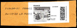 France MonTimbreenLigne Obl (5016) Strasbourg (Lign.Ondulées & Code ROC) Sur Fragment - 2010-... Abgebildete Automatenmarke