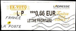 France Lisa Obl (1161) Ex-Voto D'artistes Contemporains (Lign.Ondulées) LP***0,66 EUR Sur Fragment - 2010-... Illustrated Franking Labels