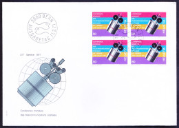 Switzerland 1971 FDC Blk, Space Telecommunications Conference Satelite Intelsat IV - Telecom