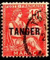 Maroc (Prot.Fr) Poste Obl Yv: 85 Mi:5 Mouchon Typ2 Retouché (TB Cachet Rond) - Usados