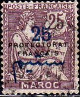 Maroc (Prot.Fr) Poste Obl Yv: 45 Mi:9 Mouchon Typ2 Retouché (cachet Rond) - Used Stamps