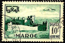 Maroc (Prot.Fr) Avion Obl Yv: 85 Mi:348 Rabat Remparts De Chella (TB Cachet Rond) - Posta Aerea