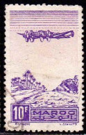 Maroc (Prot.Fr) Avion Obl Yv: 53 Mi:210 Avion Sur Palmeraie (cachet Rond) - Poste Aérienne