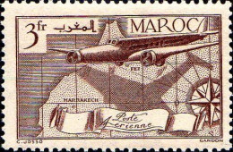 Maroc (Prot.Fr) Avion N** Yv: 47 Mi:180 Fez Marrakech - Aéreo