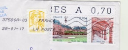 TIMBRE 2016 AVEC VIGNETTE ATTENANTE - PARIS PLACE DES VOSGES - BORD DE FEUILLE (617)_Ti1912 - Lettres & Documents
