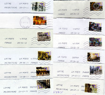 Les 12 Timbres Du Carnet " Art Gothique " Oblitérés Sur Enveloppe Entière_T1571 - Lettres & Documents