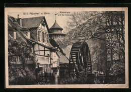 AK Bad Münster A. Stein, Bäderhaus Mit Salinenrad  - Bad Münster A. Stein - Ebernburg