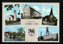 AK Sehnde /Han., Mittelschule, Kaliwerk, Mittelland Kanal  - Sehnde