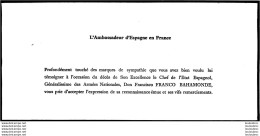AMBASSADE D'ESPAGNE DECES DE FRANCO BAHAMONDE CARTE DE REMERCIEMENTS AUX CONDOLEANCES - Documentos Históricos