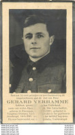 MEMENTO  GERARD VERHAMME NE  A ZWEVEGEM EN 1919 ET MORT A MAUBEUGE EN 05/1940 - 1939-45