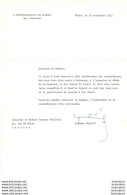 AMBASSADE DE SUEDE DECES DU ROI GUSTAF VI ADOLF REMERCIEMENTS AUX CONDOLEANCES 1973 R1 - Historical Documents