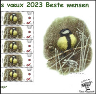 DUOSTAMP** / MYSTAMP** - Mésange Charbonnière / Koolmees / Parus Major - Meilleurs Vœux 2023 - BUZIN - ABCP - 1985-.. Oiseaux (Buzin)