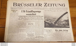BRUSSELER ZEITUNG JOURNAL GERMANOPHONE BRUXELLES 01/09/1940 GRAND FORMAT 8 PAGES - 1939-45