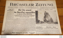 BRUSSELER ZEITUNG JOURNAL GERMANOPHONE BRUXELLES 11/10/1940 GRAND FORMAT 8 PAGES - 1939-45