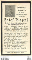 MEMENTO AVIS DE DECES SOLDAT ALLEMAND JOSEF KAPPL MORT LE 18 NOVEMBRE 1942 - Décès