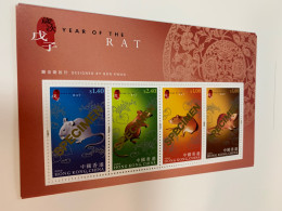 Hong Kong Stamp Rat 2008 New Year Specimen Overprinted - Unused Stamps