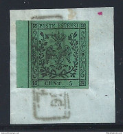 1852 MODENA N° 1 Usato Su Frammento  BUONI MARGINI - Modène