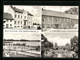 AK Gützkow Kr. Greifswald, Feierabendheim, Bad Am Kosenower See, Rathaus  - Greifswald