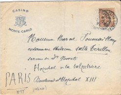 Sur Lettre 1920  Du Casino MONTE-CARLO - Storia Postale